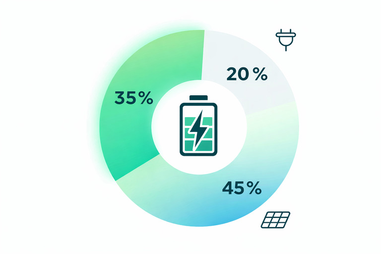Grafik die Unabhängigkeit vom Stromnetz durch Batteriespeicher zeigt
